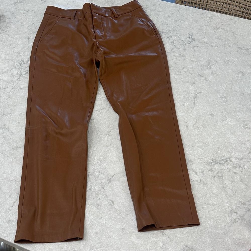 Zara Brown Faux Leather Pants